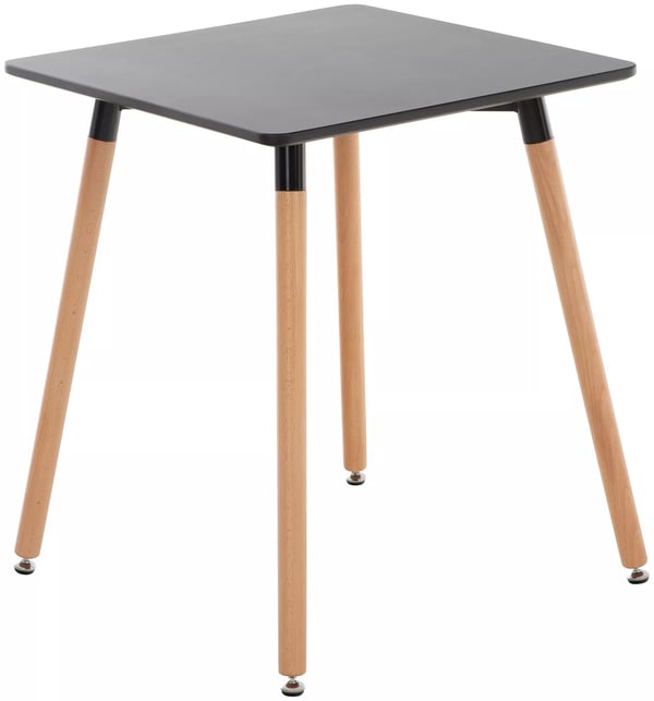 Viborg 60x60 cm Natura køkkenbord - Sort træplade & bøgetræsramme