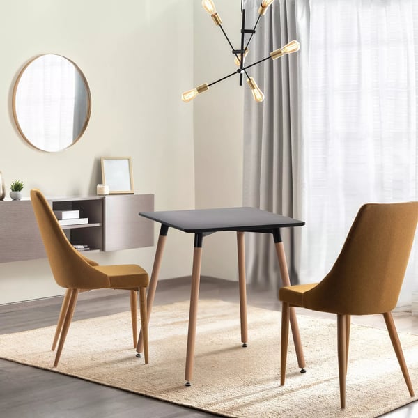 Viborg 60x60 cm Natura køkkenbord - Sort træplade & bøgetræsramme