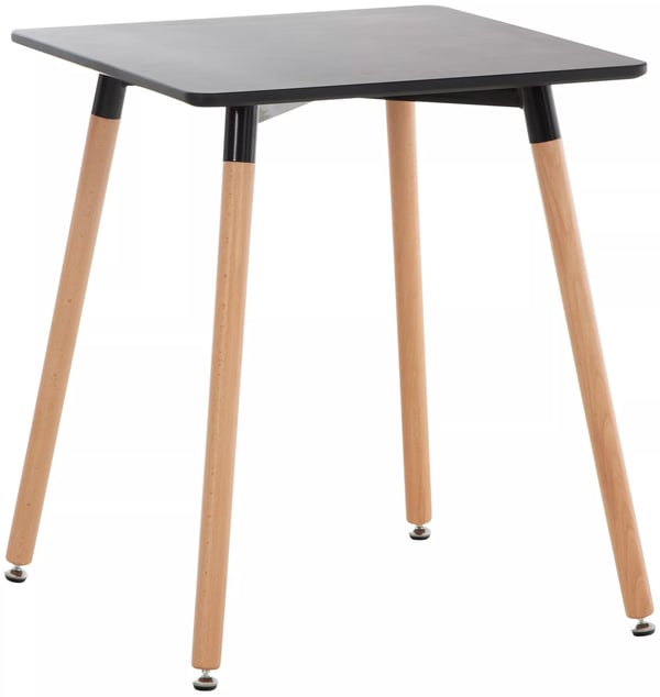 Viborg 60x60 cm Natura køkkenbord - Sort træplade & bøgetræsramme