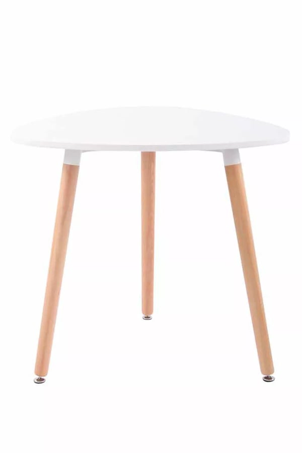 Abenra 80 cm rundt spisebord i træ - hvidt