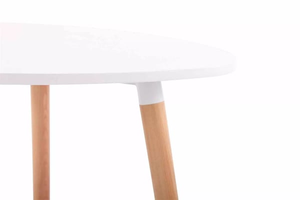 Abenra 80 cm rundt spisebord i træ - hvidt