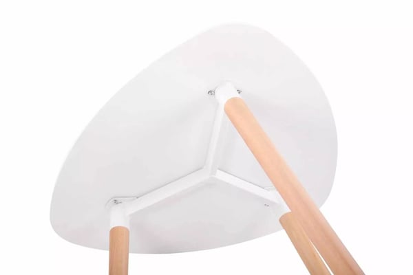 Abenra 80 cm rundt spisebord i træ - hvidt