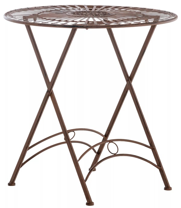 Antikt brunt metal havebistrobord - Nostalgiske håndlavede jern havemøbler, 71 cm