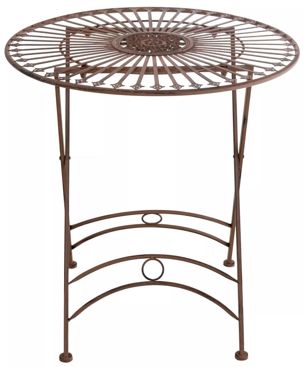 Antikt brunt metal havebistrobord - Nostalgiske håndlavede jern havemøbler, 71 cm
