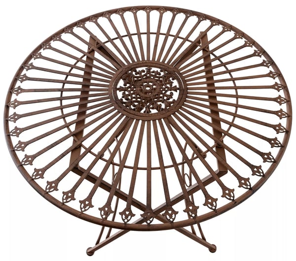 Antikt brunt metal havebistrobord - Nostalgiske håndlavede jern havemøbler, 71 cm