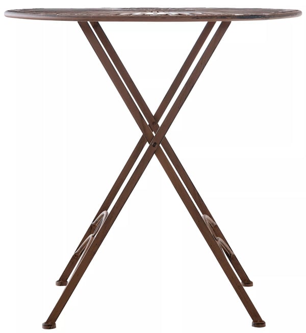 Antikt brunt metal havebistrobord - Nostalgiske håndlavede jern havemøbler, 71 cm