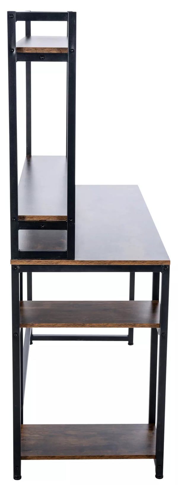 Billings Træskrivebord med Mat Sort Metalreol - Sort/Brun, 120 cm Bredde