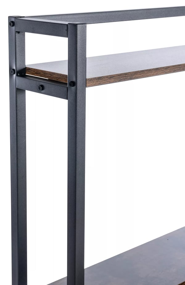 Billings Træskrivebord med Mat Sort Metalreol - Sort/Brun, 120 cm Bredde
