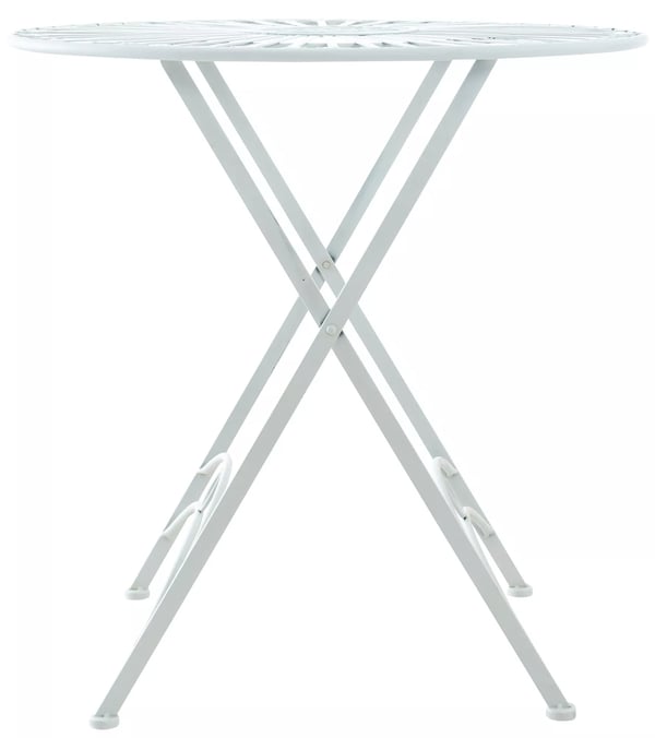Bistrohavebord i antik stil, metal, 71x71cm, hvid