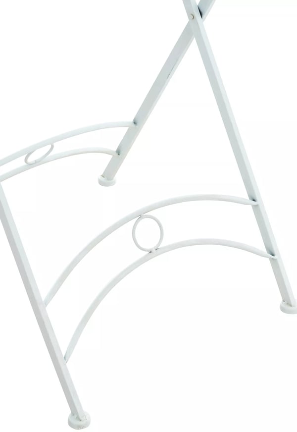 Bistrohavebord i antik stil, metal, 71x71cm, hvid