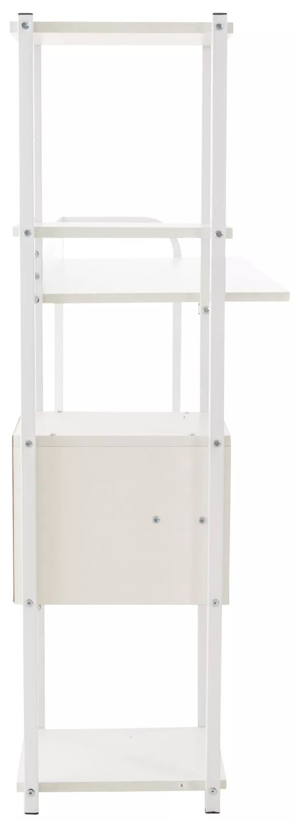 Widnes Hvidt Træskrivebord med Metalramme og Sidehylde - 111x124x40 cm