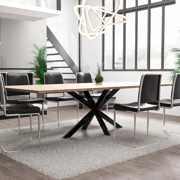 Biloxi metalliset pöydänjalat musta, 150cm