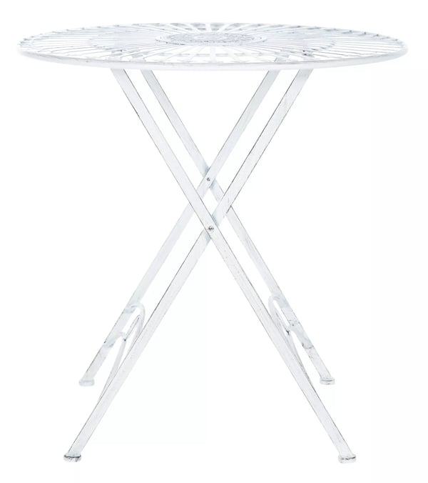 Tegal Antik Hvid Metal Have Bistro Bord - 71x71x71 cm