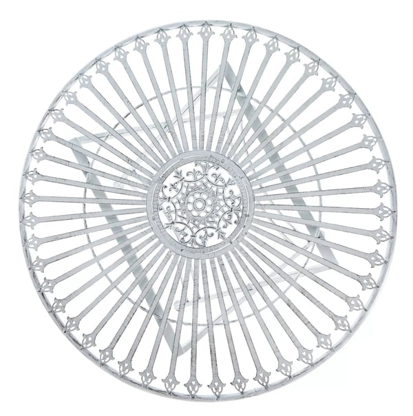 Tegal Antik Hvid Metal Have Bistro Bord - 71x71x71 cm