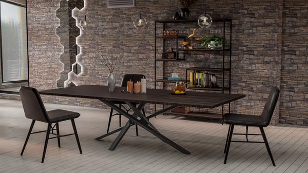 Jimmy Mikado Style Bordben, Grå Metal, 120x60x72 cm