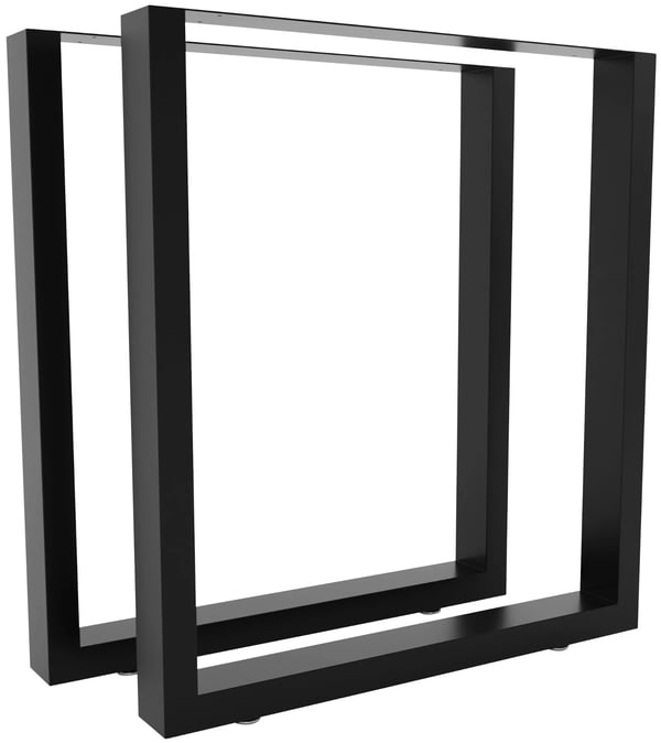 Velden Svarta Metallbordsben 30cm - Soffbord, Sidobord - Pulverlackerat Stål, Golvskydd Ingår