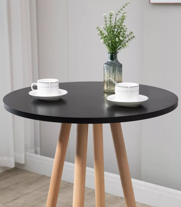Baaripöytä Livia Pyöreä Tammi/Musta Puuta