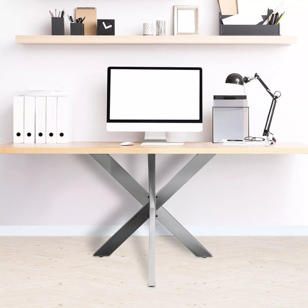 Biloxi S Bordben - Rustfrit Stål Metal 85x85x71 cm - Industriel Stil til Stue-/Spise-/Konferenceborde
