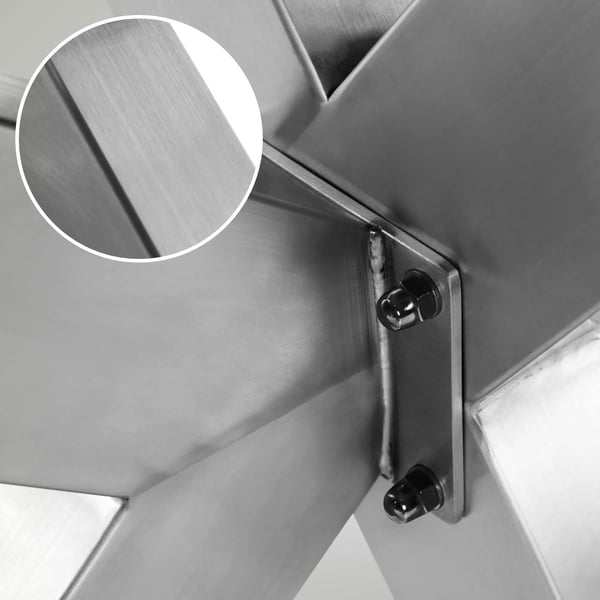Biloxi S Bordben - Rustfrit Stål Metal 85x85x71 cm - Industriel Stil til Stue-/Spise-/Konferenceborde