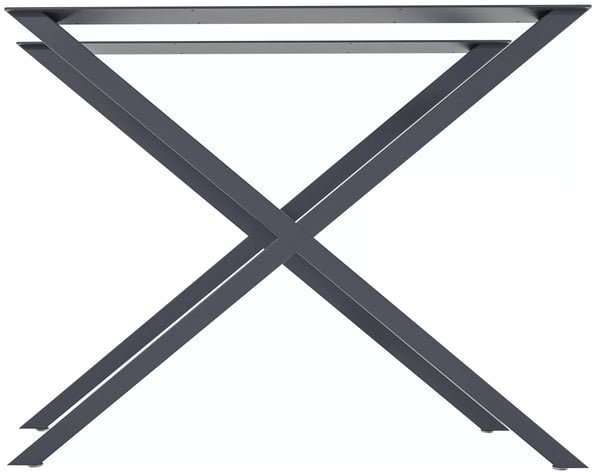 2x Swift X-formade bordsben - Metall, Grå - 72cm Höjd