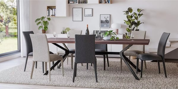 Cascada Metal Bordben - Industriel Stil DIY Bordstel, Mat Sort, L Størrelse (195cm Bredde)