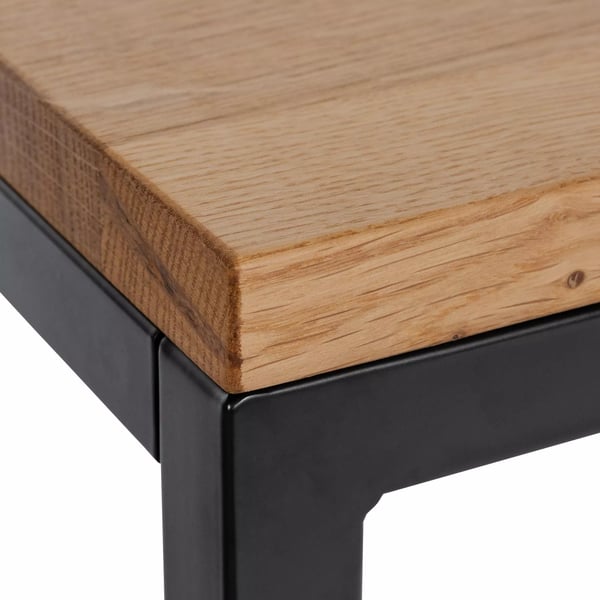 Manteo egetræssidebord med matsort metalramme 46x25x63 cm