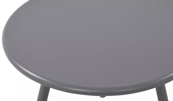 Berea Mörkgrått Plast Utomhus Soffbord med Metallben, 50cm Diameter
