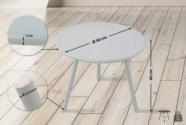 Sohvapöytä Berea Turquoise / Metalli, Ø 50 cm