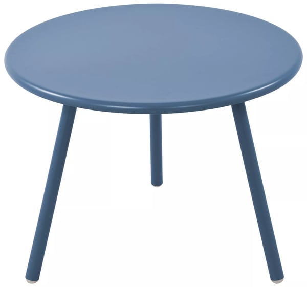 Minot sohvapöytä, sininen muovi (polypropeeni), E-pinnoitettu metallirunko, ulkokäyttöän, kierrätysmuovi, 45cm korg
