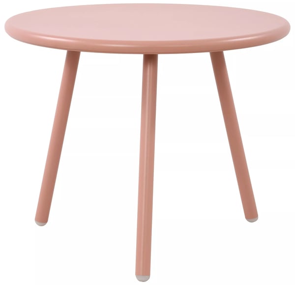 Berea rundt vejrbestandigt sofabord i plast med metalben, pink