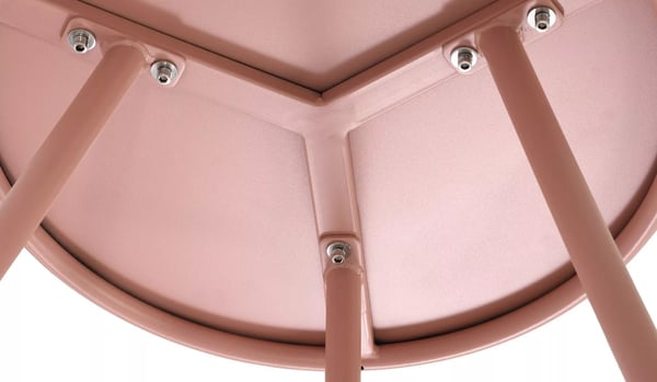 Berea rundt vejrbestandigt sofabord i plast med metalben, pink