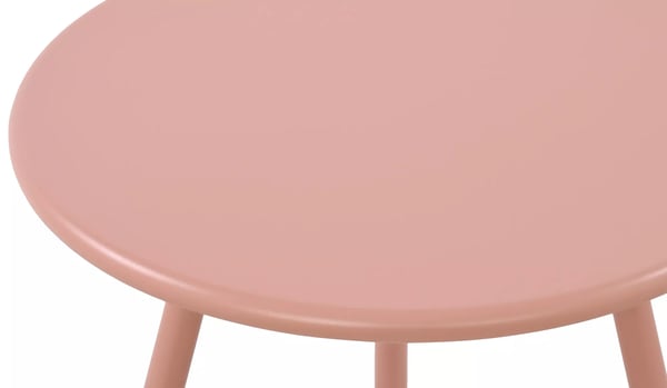 Berea rundt vejrbestandigt sofabord i plast med metalben, pink