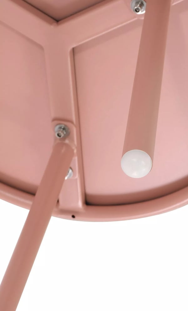 Berea rundt vejrbestandigt sofabord i plast med metalben, pink