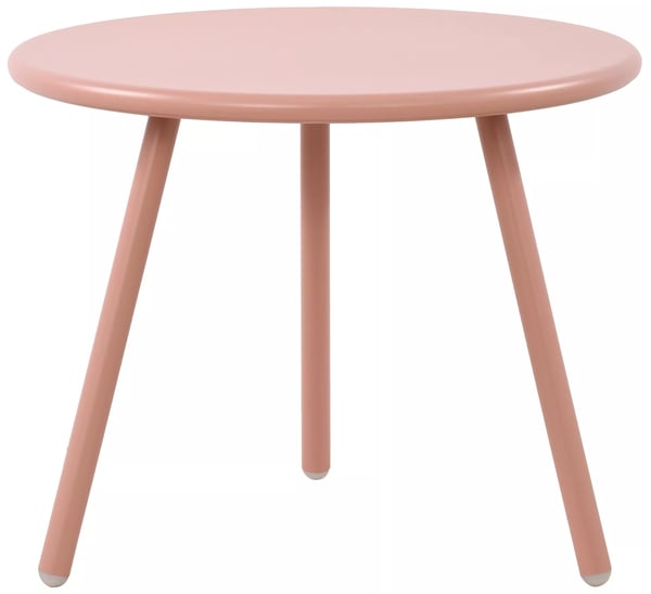 Berea runt väderbeständigt soffbord i plast med metallben, rosa Berea runt väderbeständigt soffbord i plast med metallben, rosa