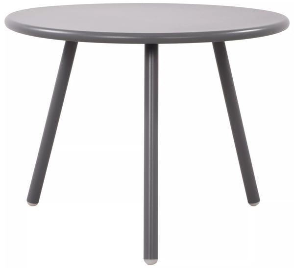 Minot Mørkegråt Plastik Sofabord med Metalstel - Indendørs/Udendørs Brug - 60 cm Diameter, 45 cm Højde