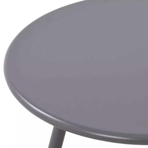 Minot Mørkegråt Plastik Sofabord med Metalstel - Indendørs/Udendørs Brug - 60 cm Diameter, 45 cm Højde