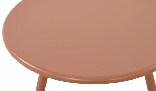 Berea udendørs sofabord med metalben - Terracotta plastik bordplade