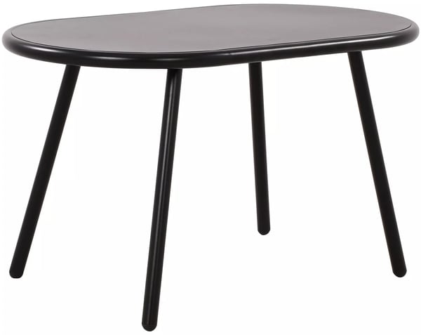 Velva Udendørs Sofabord - Sort Plastplade med Rustbestandig Metalramme, 80cm