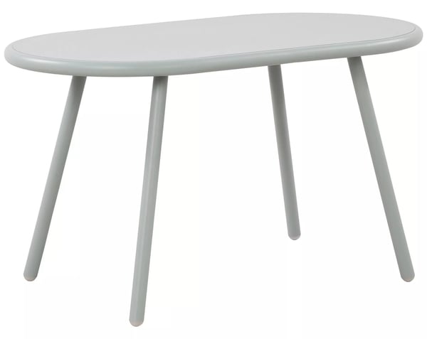 Velva Oval Udendørs Indendørs Sofabord - Turkis Polypropylen Top, E-Coated Metalben, Vejrbestandig