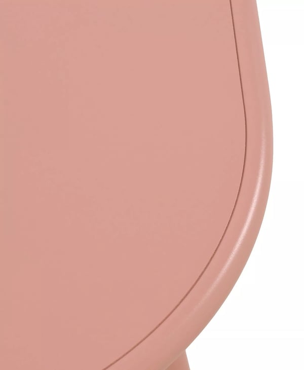 Velva Ovalt Sofabord - Pink Plastplade med Rustbestandig Metalramme, Indendørs/Udendørs Brug