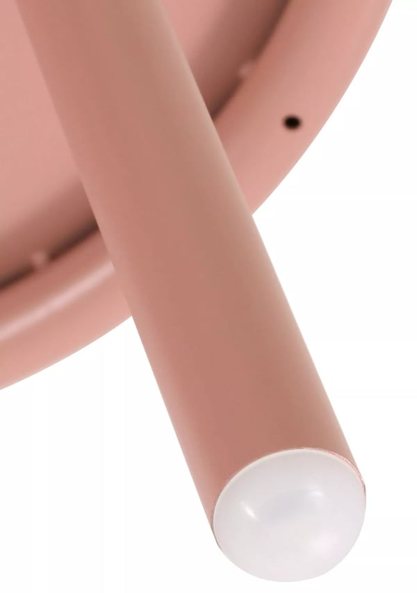 Velva Ovalt Sofabord - Pink Plastplade med Rustbestandig Metalramme, Indendørs/Udendørs Brug