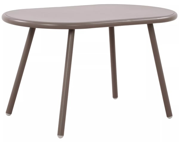 Velva Ovalt Sofabord - Taupe Plastplade, Rustbestandig Metalramme, Indendørs/Udendørs Brug