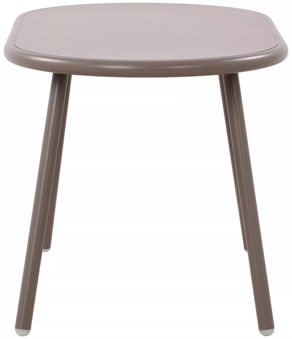 Velva Ovalt Sofabord - Taupe Plastplade, Rustbestandig Metalramme, Indendørs/Udendørs Brug