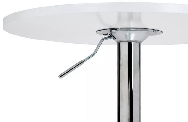 Lamoni Højdejusterbart Rundt Barbord med Hvid Træplade og Metalbase, 60 cm Diameter