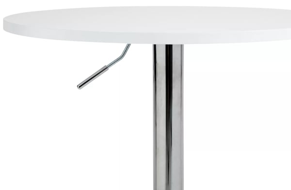 Lamoni Højdejusterbart Rundt Barbord med Hvid Træplade og Metalbase, 60 cm Diameter
