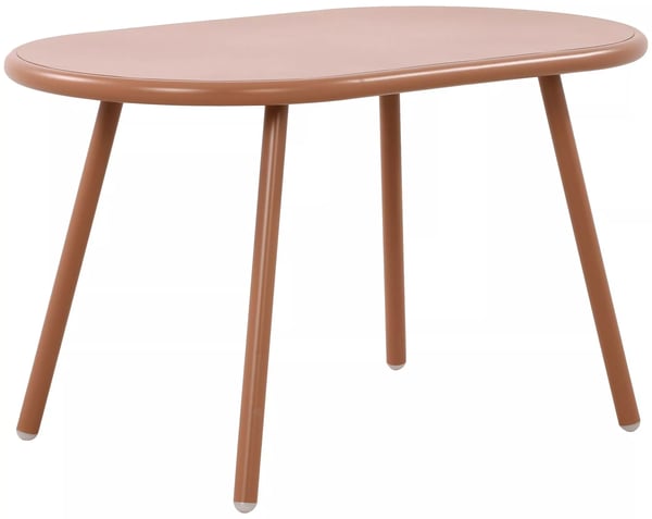 Velva Udendørs Ovalt Sofabord - Terracotta Plastplade med E-belagt Metalstel, 80cm