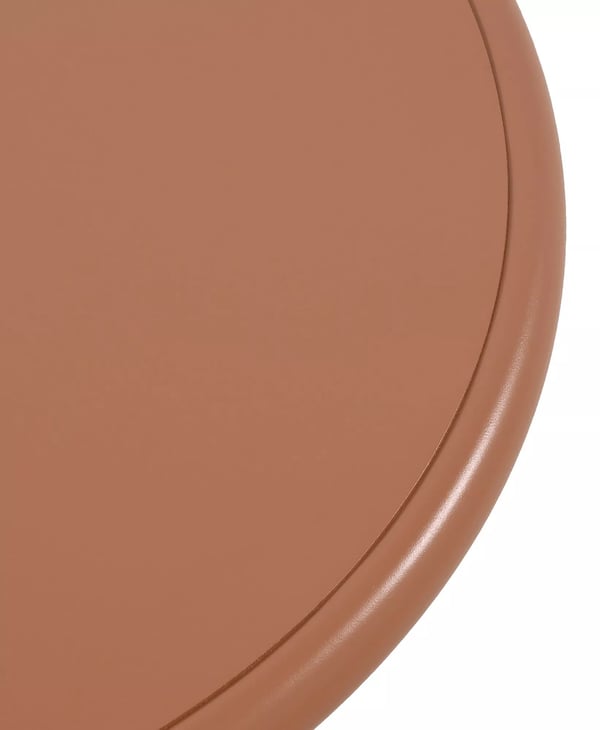 Velva Udendørs Ovalt Sofabord - Terracotta Plastplade med E-belagt Metalstel, 80cm