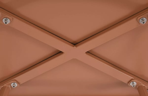 Velva Udendørs Ovalt Sofabord - Terracotta Plastplade med E-belagt Metalstel, 80cm