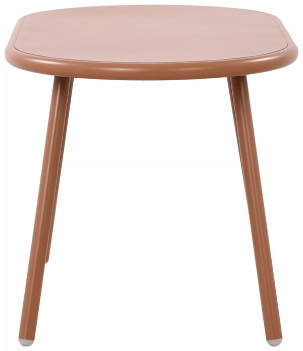 Velva Udendørs Ovalt Sofabord - Terracotta Plastplade med E-belagt Metalstel, 80cm