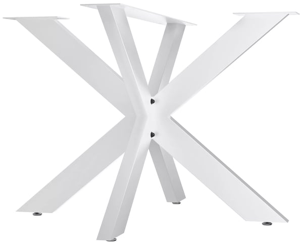 Biloxi bordsben i industristål 71 cm höjd, 100x100 cm, vit pulverlackerad metall